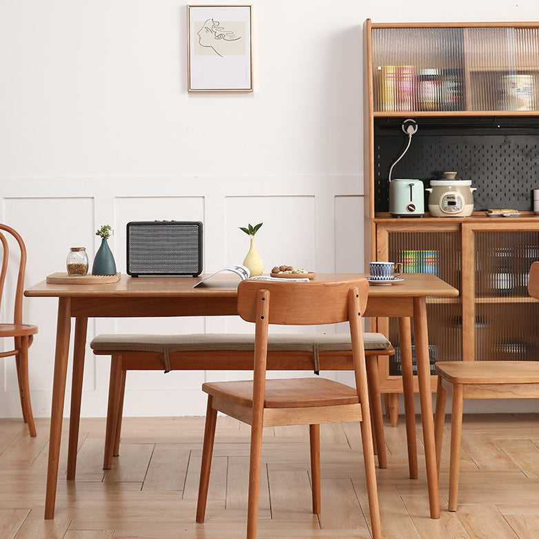 Rectangle Dining Table Contemporary Dinner Room Solid Wood Table with 4-foot Clearhalo ' dining_table' 'Dining Tables & Seating' 'Dining Tables' 'furn' 'furn_dining_table' 'Furniture' 'furniture_dining_table' 'Kitchen & Dining Furniture' 'kitchen&dining_furn' 'kitchen' 'kitchen_dining_table' 3600649