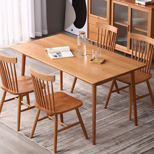 Rectangle Dining Table Contemporary Dinner Room Solid Wood Table with 4-foot Clearhalo ' dining_table' 'Dining Tables & Seating' 'Dining Tables' 'furn' 'furn_dining_table' 'Furniture' 'furniture_dining_table' 'Kitchen & Dining Furniture' 'kitchen&dining_furn' 'kitchen' 'kitchen_dining_table' 3600650