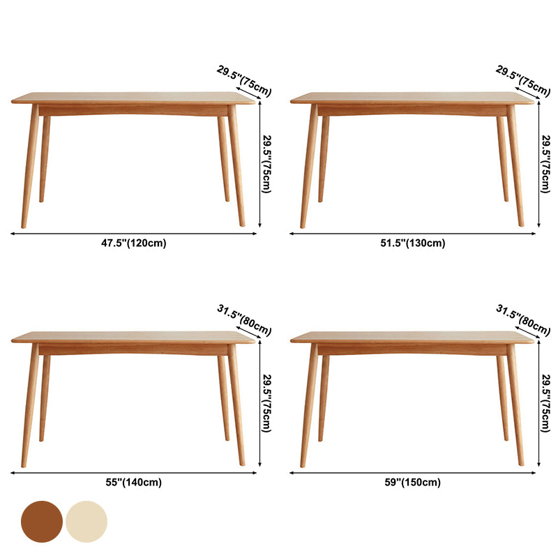 Rectangle Dining Table Contemporary Dinner Room Solid Wood Table with 4-foot Clearhalo ' dining_table' 'Dining Tables & Seating' 'Dining Tables' 'furn' 'furn_dining_table' 'Furniture' 'furniture_dining_table' 'Kitchen & Dining Furniture' 'kitchen&dining_furn' 'kitchen' 'kitchen_dining_table' 3600656