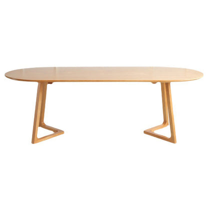 Oval Pine Solid Wood Table Modern Double Pedestal Dining Table with Wooden Base Without Chairs Clearhalo ' dining_table' 'Dining Tables & Seating' 'Dining Tables' 'furn' 'furn_dining_table' 'Furniture' 'furniture_dining_table' 'Kitchen & Dining Furniture' 'kitchen&dining_furn' 'kitchen' 'kitchen_dining_table' 3600662