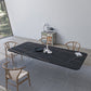Modern Rectangle Dining Table Sintered Stone Dining Table with Clear Acrylic Double Pedestal Clearhalo ' dining_table' 'Dining Tables & Seating' 'Dining Tables' 'furn' 'furn_dining_table' 'Furniture' 'furniture_dining_table' 'Kitchen & Dining Furniture' 'kitchen&dining_furn' 'kitchen' 'kitchen_dining_table' 3600677