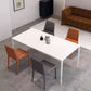 Modern Rectangle Dining Table Sintered Stone Dining Table with 4 Metal Legs White White Clearhalo ' dining_table' 'Dining Tables & Seating' 'Dining Tables' 'Furniture' 'furniture_dining_table' 'Kitchen & Dining Furniture' 'kitchen&dining_furn' 'kitchen' 'kitchen_dining_table' 3600683