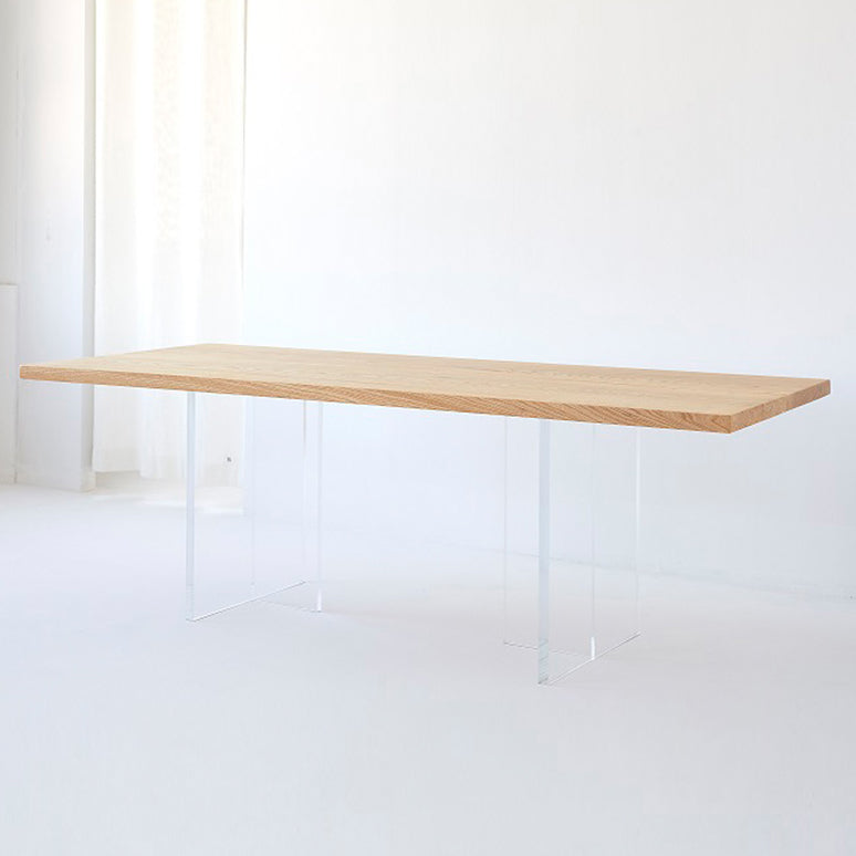 Rectangle Solid Wood Brown Tone Dining Table Simplicity Double Pedestal Table for Dining Room Clearhalo ' dining_table' 'Dining Tables & Seating' 'Dining Tables' 'furn' 'furn_dining_table' 'Furniture' 'furniture_dining_table' 'Kitchen & Dining Furniture' 'kitchen&dining_furn' 'kitchen' 'kitchen_dining_table' 3600698