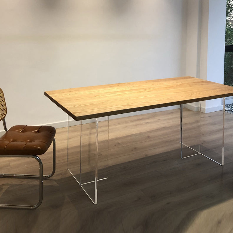 Rectangle Solid Wood Brown Tone Dining Table Simplicity Double Pedestal Table for Dining Room Clearhalo ' dining_table' 'Dining Tables & Seating' 'Dining Tables' 'furn' 'furn_dining_table' 'Furniture' 'furniture_dining_table' 'Kitchen & Dining Furniture' 'kitchen&dining_furn' 'kitchen' 'kitchen_dining_table' 3600701