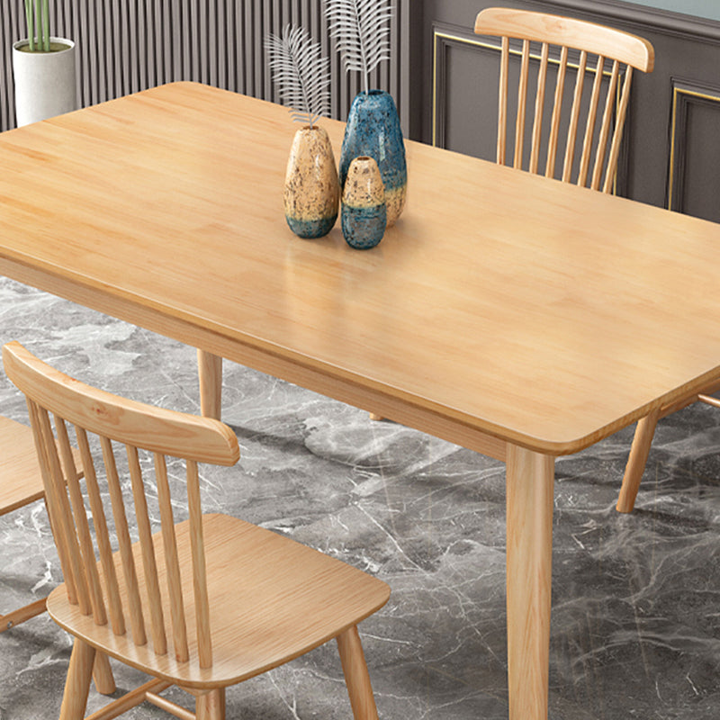 Rectangle 4 Legs Modern Dining Table Wood Color Fixed Table with Solid Wood Clearhalo ' dining_table' 'Dining Tables & Seating' 'Dining Tables' 'furn' 'furn_dining_table' 'Furniture' 'furniture_dining_table' 'Kitchen & Dining Furniture' 'kitchen&dining_furn' 'kitchen' 'kitchen_dining_table' 3600708