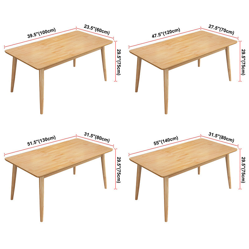 Rectangle 4 Legs Modern Dining Table Wood Color Fixed Table with Solid Wood Clearhalo ' dining_table' 'Dining Tables & Seating' 'Dining Tables' 'furn' 'furn_dining_table' 'Furniture' 'furniture_dining_table' 'Kitchen & Dining Furniture' 'kitchen&dining_furn' 'kitchen' 'kitchen_dining_table' 3600712