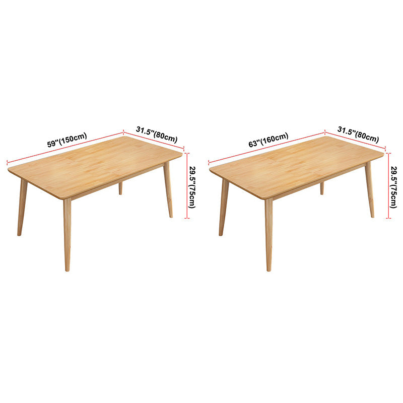 Rectangle 4 Legs Modern Dining Table Wood Color Fixed Table with Solid Wood Clearhalo ' dining_table' 'Dining Tables & Seating' 'Dining Tables' 'furn' 'furn_dining_table' 'Furniture' 'furniture_dining_table' 'Kitchen & Dining Furniture' 'kitchen&dining_furn' 'kitchen' 'kitchen_dining_table' 3600713