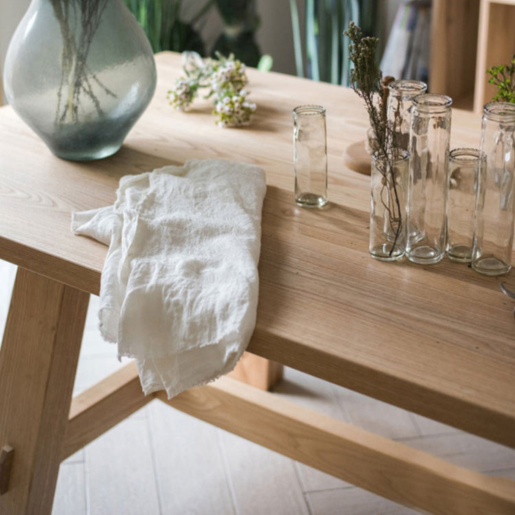 Modern Khaki Kitchen Dining Table Solid Wood Rectangle Shape Dining Table with Trestle Base Clearhalo ' dining_table' 'Dining Tables & Seating' 'Dining Tables' 'furn' 'furn_dining_table' 'Furniture' 'furniture_dining_table' 'Kitchen & Dining Furniture' 'kitchen&dining_furn' 'kitchen' 'kitchen_dining_table' 3600722