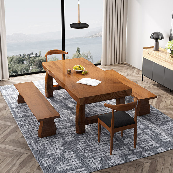 Minimalist Solid Wood Brown Dining Table Kitchen Rectangle Dining Table for Kitchen Clearhalo ' dining_table' 'Dining Tables & Seating' 'Dining Tables' 'furn' 'furn_dining_table' 'Furniture' 'furniture_dining_table' 'Kitchen & Dining Furniture' 'kitchen&dining_furn' 'kitchen' 'kitchen_dining_table' 3600727