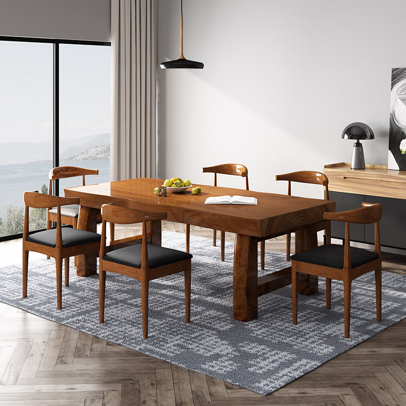Minimalist Solid Wood Brown Dining Table Kitchen Rectangle Dining Table for Kitchen Clearhalo ' dining_table' 'Dining Tables & Seating' 'Dining Tables' 'furn' 'furn_dining_table' 'Furniture' 'furniture_dining_table' 'Kitchen & Dining Furniture' 'kitchen&dining_furn' 'kitchen' 'kitchen_dining_table' 3600738