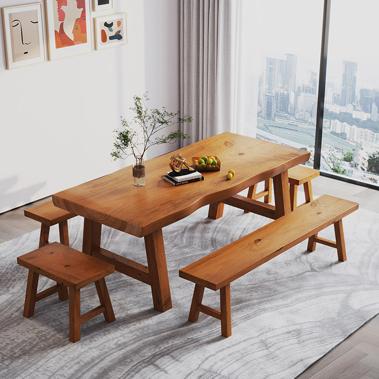 Minimalist Solid Wood Brown Dining Table Kitchen Rectangle Dining Table for Kitchen Clearhalo ' dining_table' 'Dining Tables & Seating' 'Dining Tables' 'furn' 'furn_dining_table' 'Furniture' 'furniture_dining_table' 'Kitchen & Dining Furniture' 'kitchen&dining_furn' 'kitchen' 'kitchen_dining_table' 3600739