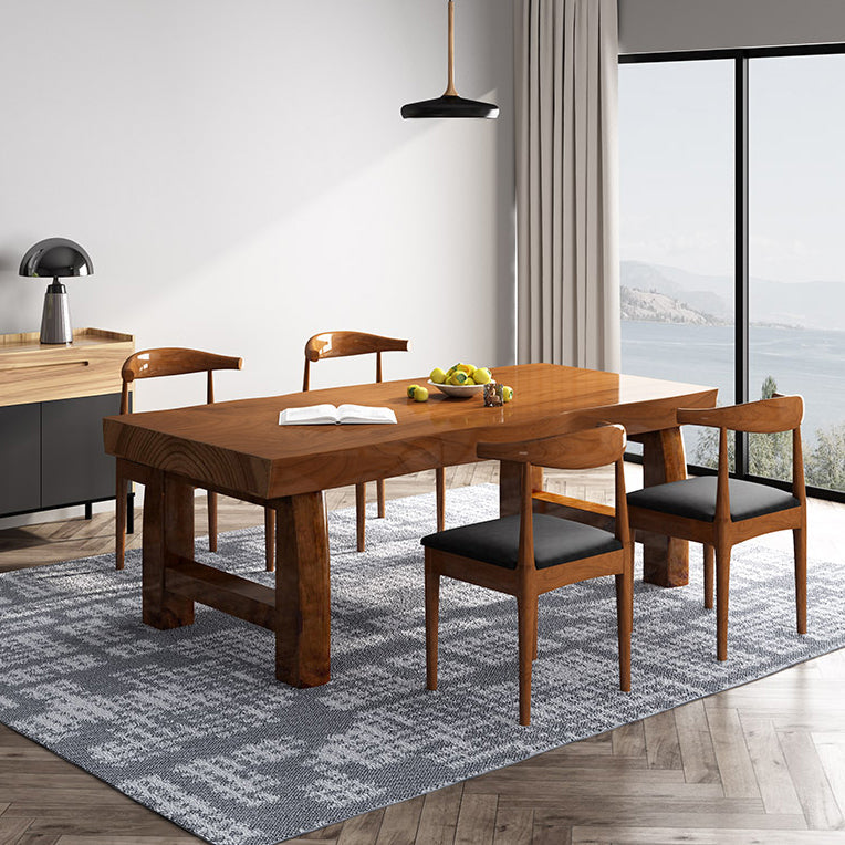 Minimalist Solid Wood Brown Dining Table Kitchen Rectangle Dining Table for Kitchen Clearhalo ' dining_table' 'Dining Tables & Seating' 'Dining Tables' 'furn' 'furn_dining_table' 'Furniture' 'furniture_dining_table' 'Kitchen & Dining Furniture' 'kitchen&dining_furn' 'kitchen' 'kitchen_dining_table' 3600740