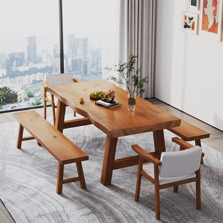 Minimalist Solid Wood Brown Dining Table Kitchen Rectangle Dining Table for Kitchen Clearhalo ' dining_table' 'Dining Tables & Seating' 'Dining Tables' 'furn' 'furn_dining_table' 'Furniture' 'furniture_dining_table' 'Kitchen & Dining Furniture' 'kitchen&dining_furn' 'kitchen' 'kitchen_dining_table' 3600741
