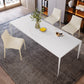 Modern Rectangle Dining Table Sintered Stone Dining Table with 4 White Legs for Home Kitchen Dinner Clearhalo ' dining_table' 'Dining Tables & Seating' 'Dining Tables' 'Furniture' 'furniture_dining_table' 'Kitchen & Dining Furniture' 'kitchen&dining_furn' 'kitchen' 'kitchen_dining_table' 3600743