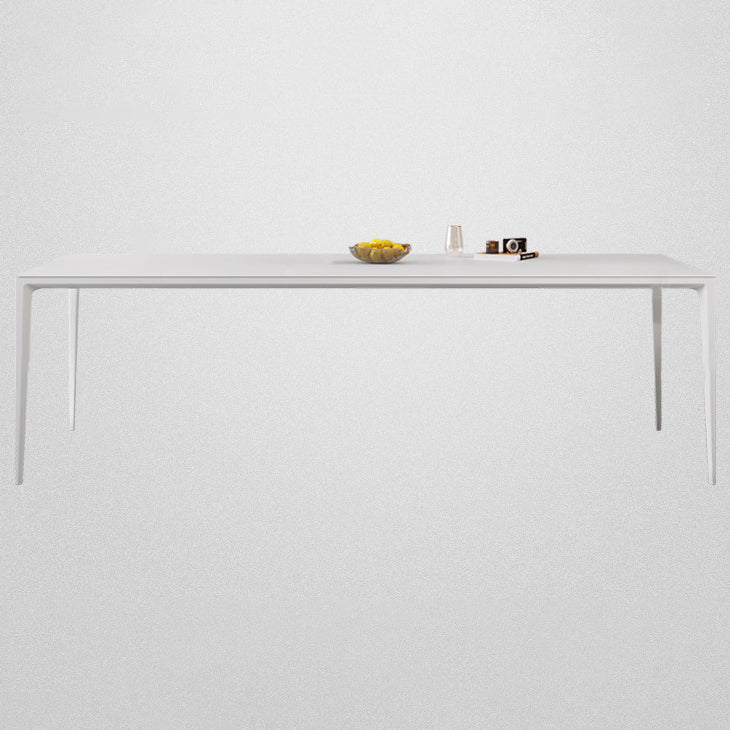 Modern Rectangle Dining Table Sintered Stone Dining Table with 4 White Legs for Home Kitchen Dinner Clearhalo ' dining_table' 'Dining Tables & Seating' 'Dining Tables' 'Furniture' 'furniture_dining_table' 'Kitchen & Dining Furniture' 'kitchen&dining_furn' 'kitchen' 'kitchen_dining_table' 3600744