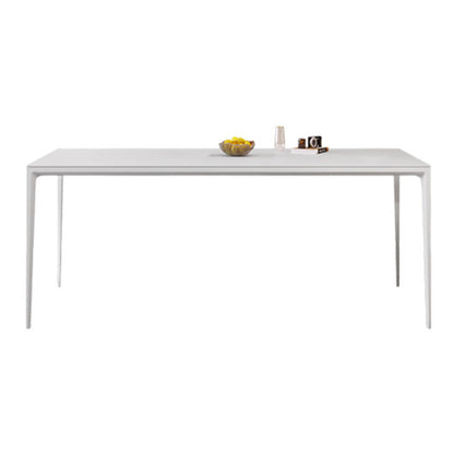 Modern Rectangle Dining Table Sintered Stone Dining Table with 4 White Legs for Home Kitchen Dinner 70.9"L x 35.4"W x 29.5"H Clearhalo ' dining_table' 'Dining Tables & Seating' 'Dining Tables' 'Furniture' 'furniture_dining_table' 'Kitchen & Dining Furniture' 'kitchen&dining_furn' 'kitchen' 'kitchen_dining_table' 3600746
