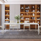 Modern Rectangle Dining Table Sintered Stone Dining Table with 4 White Legs for Home Kitchen Dinner Clearhalo ' dining_table' 'Dining Tables & Seating' 'Dining Tables' 'Furniture' 'furniture_dining_table' 'Kitchen & Dining Furniture' 'kitchen&dining_furn' 'kitchen' 'kitchen_dining_table' 3600753