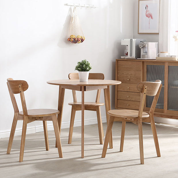 Round Tripod Base Dining Site Table Contemporary Dinette Table with Solid Wood Clearhalo ' dining_table' 'Dining Tables & Seating' 'Dining Tables' 'furn' 'furn_dining_table' 'Furniture' 'furniture_dining_table' 'Kitchen & Dining Furniture' 'kitchen&dining_furn' 'kitchen' 'kitchen_dining_table' 3600755
