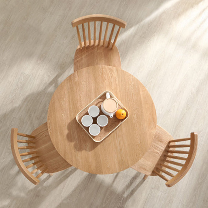 Round Tripod Base Dining Site Table Contemporary Dinette Table with Solid Wood Clearhalo ' dining_table' 'Dining Tables & Seating' 'Dining Tables' 'furn' 'furn_dining_table' 'Furniture' 'furniture_dining_table' 'Kitchen & Dining Furniture' 'kitchen&dining_furn' 'kitchen' 'kitchen_dining_table' 3600768