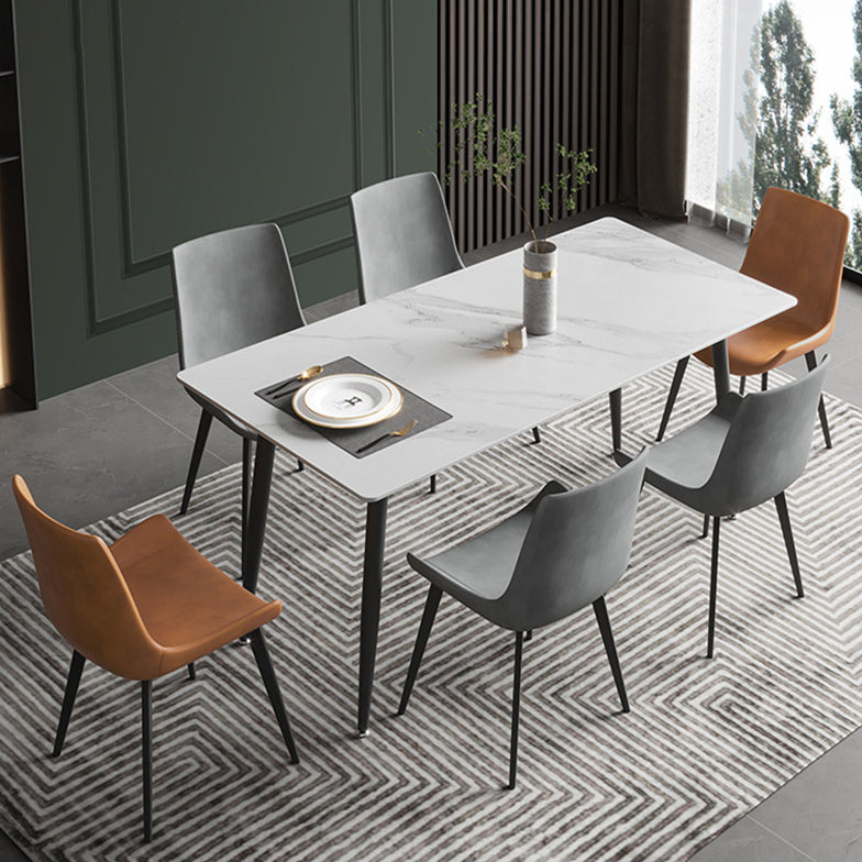 Modern Rectangle Dining Table Sintered Stone Dining Table with 4 Legs for Home Kitchen Dinner Clearhalo ' dining_table' 'Dining Tables & Seating' 'Dining Tables' 'furn' 'furn_dining_table' 'Furniture' 'furniture_dining_table' 'Kitchen & Dining Furniture' 'kitchen&dining_furn' 'kitchen' 'kitchen_dining_table' 3600771