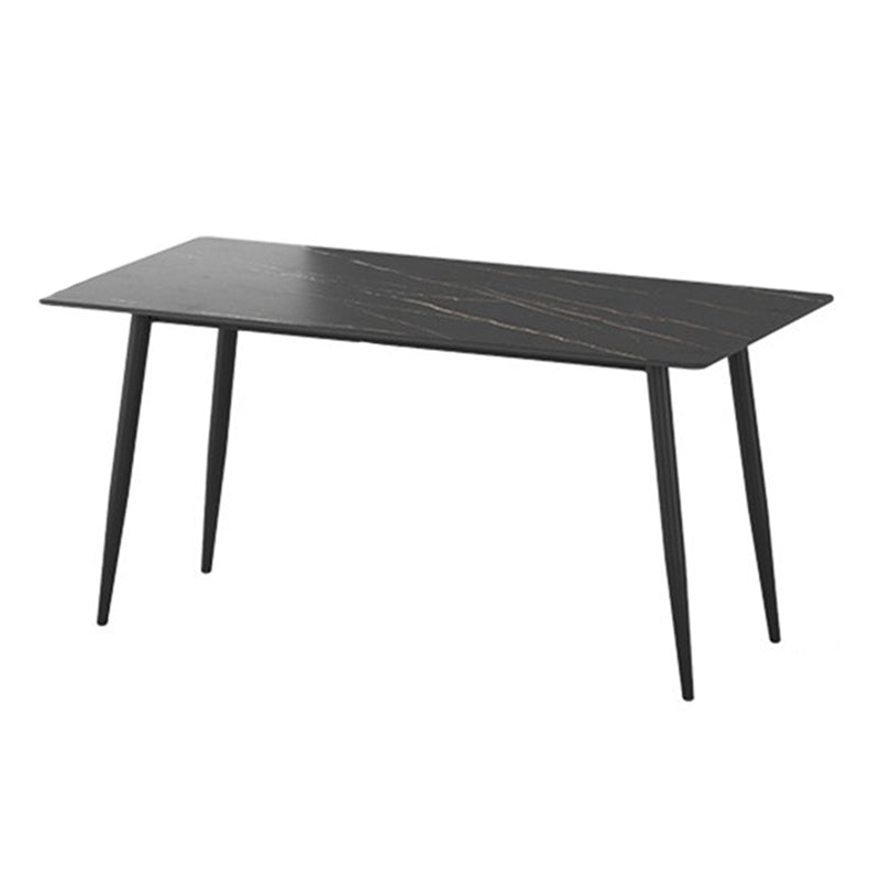 Modern Rectangle Dining Table Sintered Stone Dining Table with 4 Legs for Home Kitchen Dinner Black Without Chairs Clearhalo ' dining_table' 'Dining Tables & Seating' 'Dining Tables' 'furn' 'furn_dining_table' 'Furniture' 'furniture_dining_table' 'Kitchen & Dining Furniture' 'kitchen&dining_furn' 'kitchen' 'kitchen_dining_table' 3600772