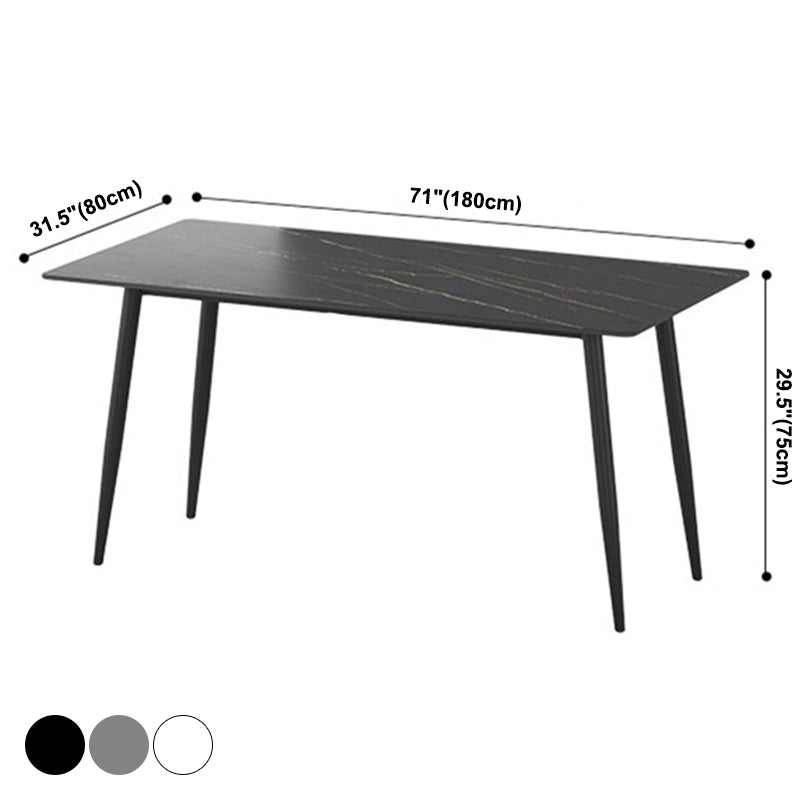 Modern Rectangle Dining Table Sintered Stone Dining Table with 4 Legs for Home Kitchen Dinner Clearhalo ' dining_table' 'Dining Tables & Seating' 'Dining Tables' 'furn' 'furn_dining_table' 'Furniture' 'furniture_dining_table' 'Kitchen & Dining Furniture' 'kitchen&dining_furn' 'kitchen' 'kitchen_dining_table' 3600782