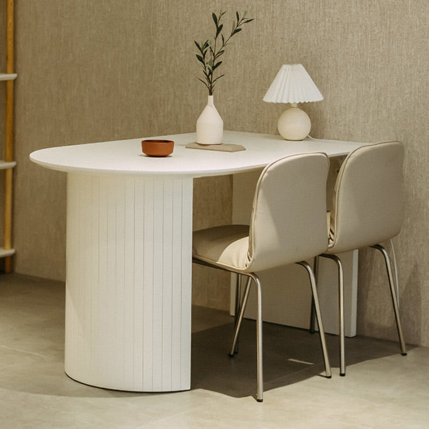 Modern Style Sintered Stone Dining Room Dinner Kitchen Table White Rectangle Table Clearhalo ' dining_table' 'Dining Tables & Seating' 'Dining Tables' 'furn' 'furn_dining_table' 'Furniture' 'furniture_dining_table' 'Kitchen & Dining Furniture' 'kitchen&dining_furn' 'kitchen' 'kitchen_dining_table' 3600788