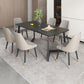 Modern Rectangle Dining Table Sintered Stone Dining Table with Double Pedestal Clearhalo ' dining_table' 'Dining Tables & Seating' 'Dining Tables' 'furn' 'furn_dining_table' 'Furniture' 'furniture_dining_table' 'Kitchen & Dining Furniture' 'kitchen&dining_furn' 'kitchen' 'kitchen_dining_table' 3600805