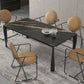 Modern Style Sintered Stone Dining Table Black Rectangle Kitchen Table with 4 Legs Clearhalo ' dining_table' 'Dining Tables & Seating' 'Dining Tables' 'furn' 'furn_dining_table' 'Furniture' 'furniture_dining_table' 'Kitchen & Dining Furniture' 'kitchen&dining_furn' 'kitchen' 'kitchen_dining_table' 3600818