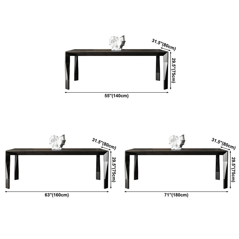 Modern Style Sintered Stone Dining Table Black Rectangle Kitchen Table with 4 Legs Clearhalo ' dining_table' 'Dining Tables & Seating' 'Dining Tables' 'furn' 'furn_dining_table' 'Furniture' 'furniture_dining_table' 'Kitchen & Dining Furniture' 'kitchen&dining_furn' 'kitchen' 'kitchen_dining_table' 3600823