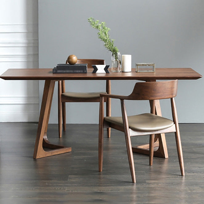 Modern Rectangle Dining Table Pine Solid Wood Table with Double Pedestal for Home Kitchen Dinner Clearhalo ' dining_table' 'Dining Tables & Seating' 'Dining Tables' 'furn' 'furn_dining_table' 'Furniture' 'furniture_dining_table' 'Kitchen & Dining Furniture' 'kitchen&dining_furn' 'kitchen' 'kitchen_dining_table' 3600853