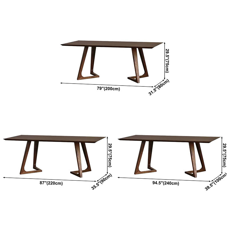 Modern Rectangle Dining Table Pine Solid Wood Table with Double Pedestal for Home Kitchen Dinner Clearhalo ' dining_table' 'Dining Tables & Seating' 'Dining Tables' 'furn' 'furn_dining_table' 'Furniture' 'furniture_dining_table' 'Kitchen & Dining Furniture' 'kitchen&dining_furn' 'kitchen' 'kitchen_dining_table' 3600859