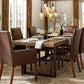 Contemporary Brown Kitchen Dining Table Rectangle Solid Wood Dining Table with Trestle Base Clearhalo ' dining_table' 'Dining Tables & Seating' 'Dining Tables' 'furn' 'furn_dining_table' 'Furniture' 'furniture_dining_table' 'Kitchen & Dining Furniture' 'kitchen&dining_furn' 'kitchen' 'kitchen_dining_table' 3600886