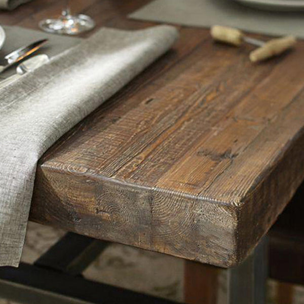 Contemporary Brown Kitchen Dining Table Rectangle Solid Wood Dining Table with Trestle Base Clearhalo ' dining_table' 'Dining Tables & Seating' 'Dining Tables' 'furn' 'furn_dining_table' 'Furniture' 'furniture_dining_table' 'Kitchen & Dining Furniture' 'kitchen&dining_furn' 'kitchen' 'kitchen_dining_table' 3600889