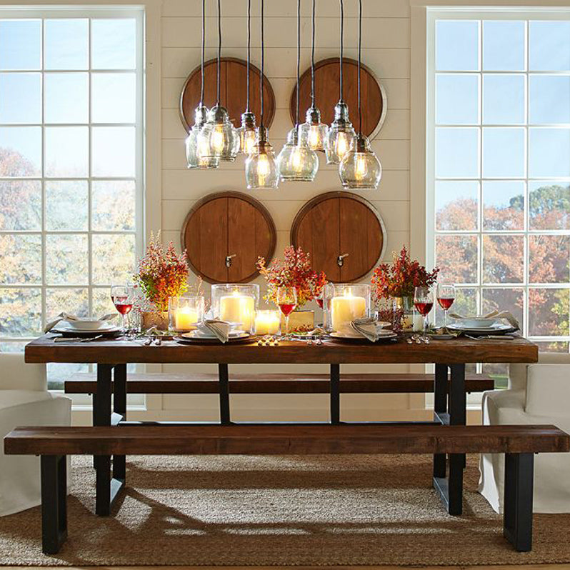 Contemporary Brown Kitchen Dining Table Rectangle Solid Wood Dining Table with Trestle Base Clearhalo ' dining_table' 'Dining Tables & Seating' 'Dining Tables' 'furn' 'furn_dining_table' 'Furniture' 'furniture_dining_table' 'Kitchen & Dining Furniture' 'kitchen&dining_furn' 'kitchen' 'kitchen_dining_table' 3600895