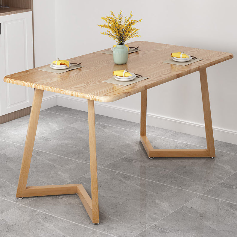 Simple Home Wood Dining Table Rectangle Shape Dining Table with Wood Pedestal Base Clearhalo ' dining_table' 'Dining Tables & Seating' 'Dining Tables' 'furn' 'furn_dining_table' 'Furniture' 'furniture_dining_table' 'Kitchen & Dining Furniture' 'kitchen&dining_furn' 'kitchen' 'kitchen_dining_table' 3600955