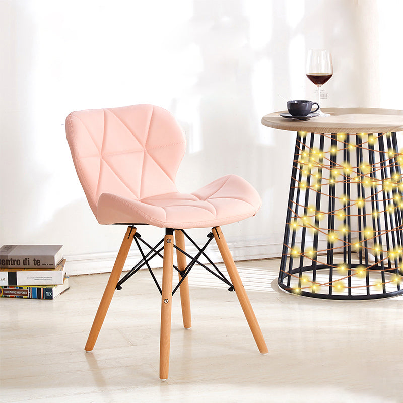 Glam Style Leather Dining Room Chair Multicolor Curved Side Chair for Home Clearhalo ' kitchen&dining_furn' 'Dining Chairs' 'Dining Tables & Seating' 'dining_chair' 'Furniture' 'furniture_dining_chair' 'Kitchen & Dining Furniture' 'kitchen' 3603289