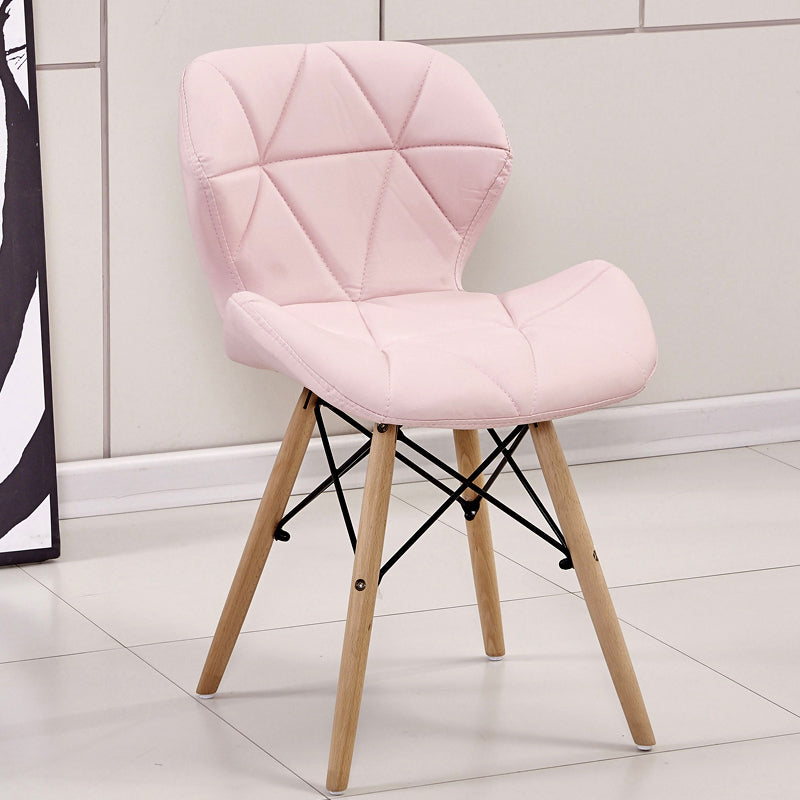 Glam Style Leather Dining Room Chair Multicolor Curved Side Chair for Home Pink 1 Piece Clearhalo ' kitchen&dining_furn' 'Dining Chairs' 'Dining Tables & Seating' 'dining_chair' 'Furniture' 'furniture_dining_chair' 'Kitchen & Dining Furniture' 'kitchen' 3603290