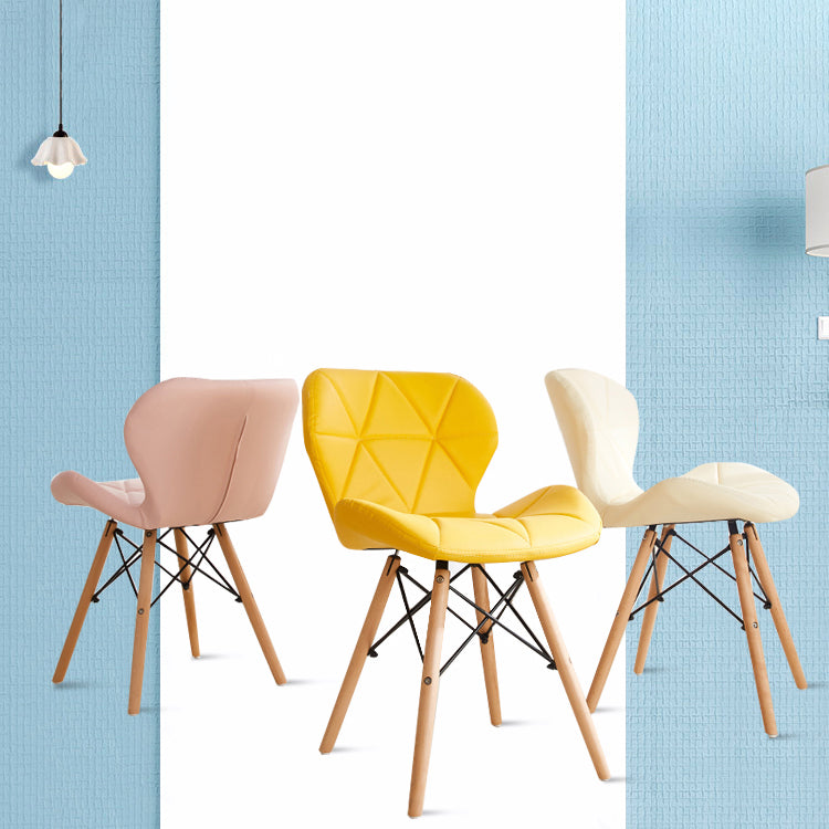 Glam Style Leather Dining Room Chair Multicolor Curved Side Chair for Home Clearhalo ' kitchen&dining_furn' 'Dining Chairs' 'Dining Tables & Seating' 'dining_chair' 'Furniture' 'furniture_dining_chair' 'Kitchen & Dining Furniture' 'kitchen' 3603294