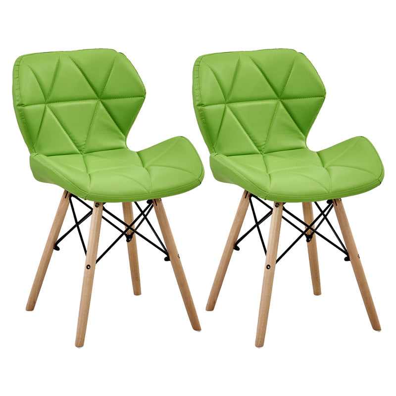 Glam Style Leather Dining Room Chair Multicolor Curved Side Chair for Home Green Set of 2 Clearhalo ' kitchen&dining_furn' 'Dining Chairs' 'Dining Tables & Seating' 'dining_chair' 'Furniture' 'furniture_dining_chair' 'Kitchen & Dining Furniture' 'kitchen' 3603297