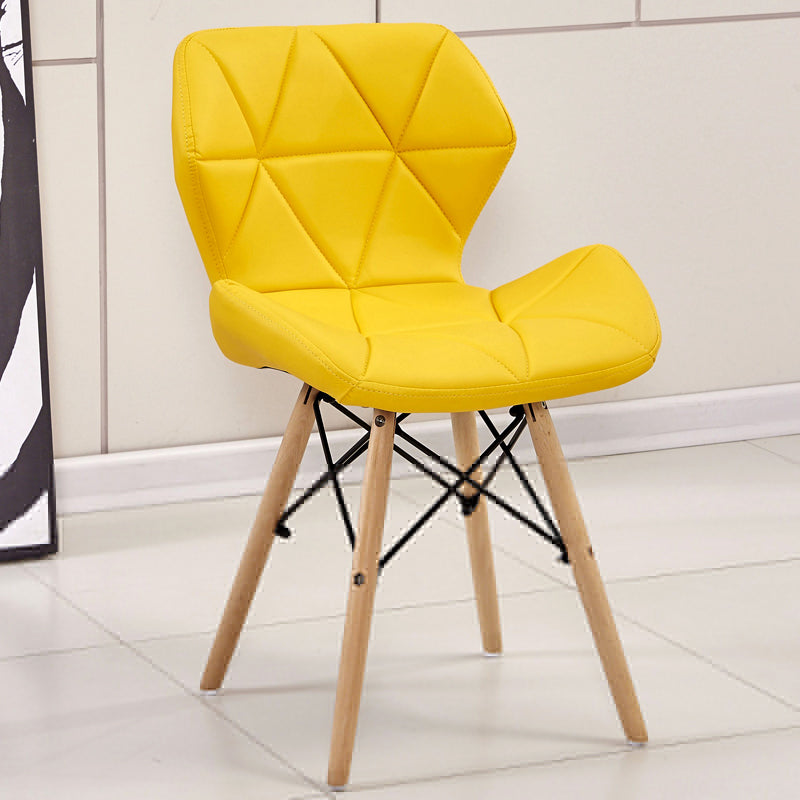 Glam Style Leather Dining Room Chair Multicolor Curved Side Chair for Home Yellow 1 Piece Clearhalo ' kitchen&dining_furn' 'Dining Chairs' 'Dining Tables & Seating' 'dining_chair' 'Furniture' 'furniture_dining_chair' 'Kitchen & Dining Furniture' 'kitchen' 3603301