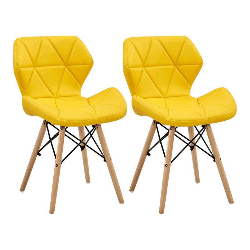 Glam Style Leather Dining Room Chair Multicolor Curved Side Chair for Home Yellow Set of 2 Clearhalo ' kitchen&dining_furn' 'Dining Chairs' 'Dining Tables & Seating' 'dining_chair' 'Furniture' 'furniture_dining_chair' 'Kitchen & Dining Furniture' 'kitchen' 3603303