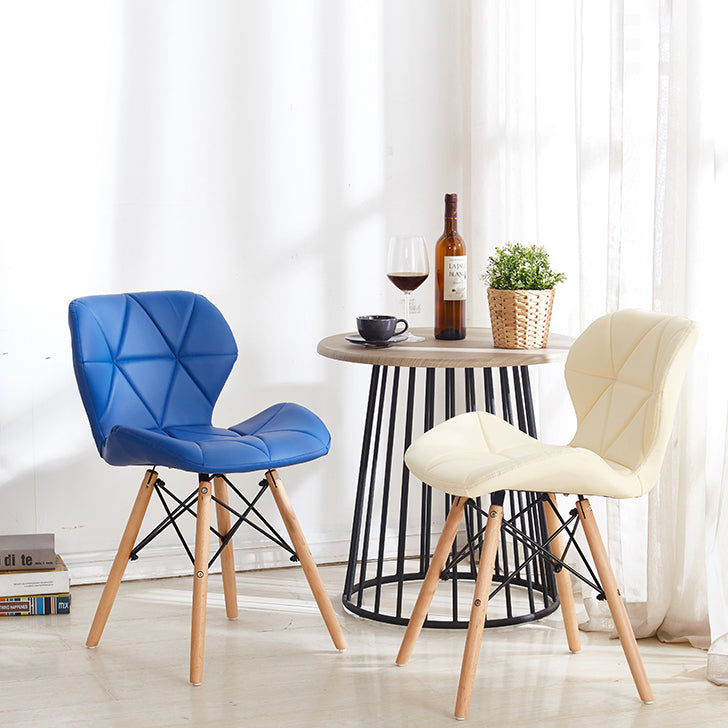 Glam Style Leather Dining Room Chair Multicolor Curved Side Chair for Home Clearhalo ' kitchen&dining_furn' 'Dining Chairs' 'Dining Tables & Seating' 'dining_chair' 'Furniture' 'furniture_dining_chair' 'Kitchen & Dining Furniture' 'kitchen' 3603304