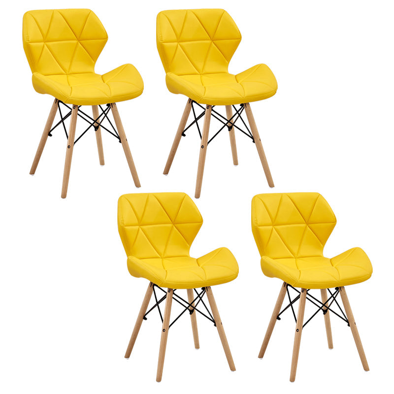 Glam Style Leather Dining Room Chair Multicolor Curved Side Chair for Home Yellow Set of 4 Clearhalo ' kitchen&dining_furn' 'Dining Chairs' 'Dining Tables & Seating' 'dining_chair' 'Furniture' 'furniture_dining_chair' 'Kitchen & Dining Furniture' 'kitchen' 3603305