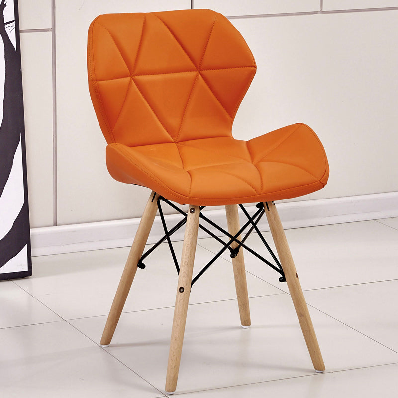 Glam Style Leather Dining Room Chair Multicolor Curved Side Chair for Home Orange 1 Piece Clearhalo ' kitchen&dining_furn' 'Dining Chairs' 'Dining Tables & Seating' 'dining_chair' 'Furniture' 'furniture_dining_chair' 'Kitchen & Dining Furniture' 'kitchen' 3603308