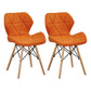 Glam Style Leather Dining Room Chair Multicolor Curved Side Chair for Home Orange Set of 2 Clearhalo ' kitchen&dining_furn' 'Dining Chairs' 'Dining Tables & Seating' 'dining_chair' 'Furniture' 'furniture_dining_chair' 'Kitchen & Dining Furniture' 'kitchen' 3603310