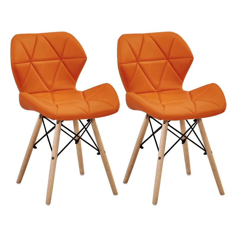 Glam Style Leather Dining Room Chair Multicolor Curved Side Chair for Home Orange Set of 2 Clearhalo ' kitchen&dining_furn' 'Dining Chairs' 'Dining Tables & Seating' 'dining_chair' 'Furniture' 'furniture_dining_chair' 'Kitchen & Dining Furniture' 'kitchen' 3603310