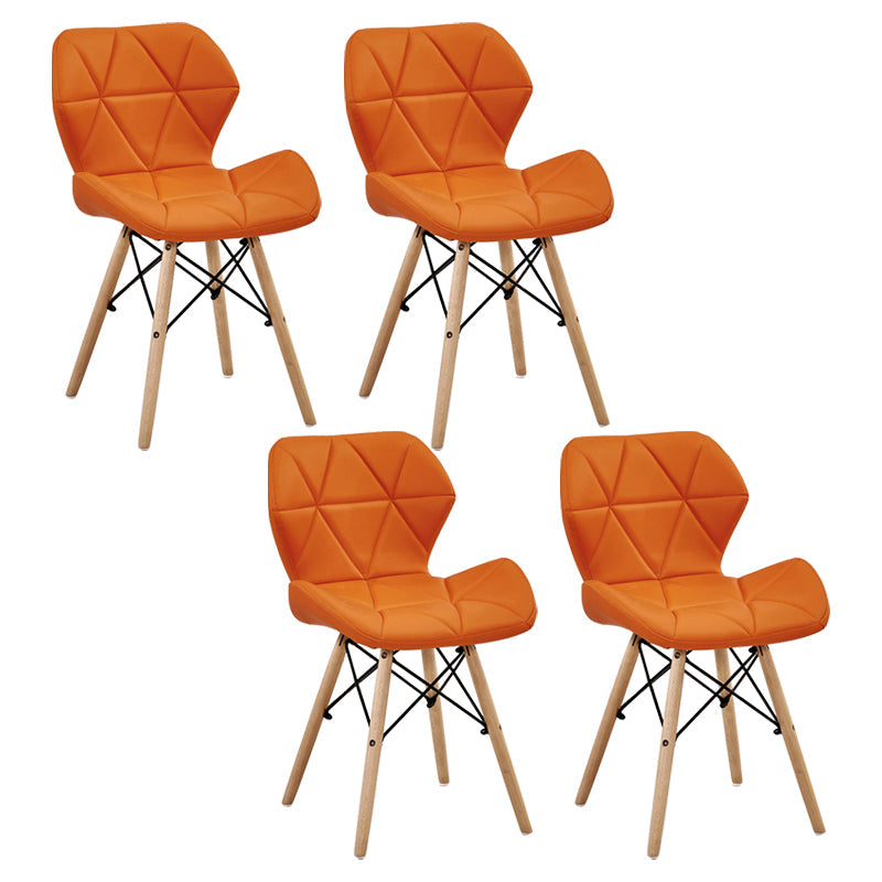 Glam Style Leather Dining Room Chair Multicolor Curved Side Chair for Home Orange Set of 4 Clearhalo ' kitchen&dining_furn' 'Dining Chairs' 'Dining Tables & Seating' 'dining_chair' 'Furniture' 'furniture_dining_chair' 'Kitchen & Dining Furniture' 'kitchen' 3603311