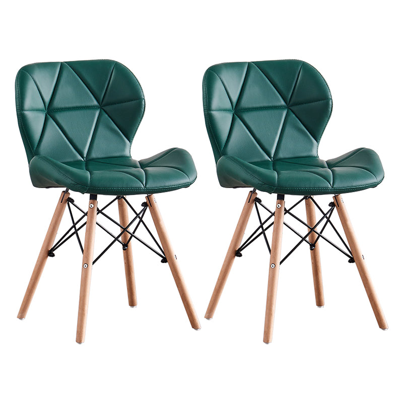 Glam Style Leather Dining Room Chair Multicolor Curved Side Chair for Home Blackish Green Set of 2 Clearhalo ' kitchen&dining_furn' 'Dining Chairs' 'Dining Tables & Seating' 'dining_chair' 'Furniture' 'furniture_dining_chair' 'Kitchen & Dining Furniture' 'kitchen' 3603313