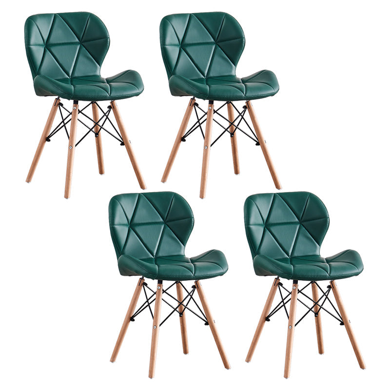 Glam Style Leather Dining Room Chair Multicolor Curved Side Chair for Home Blackish Green Set of 4 Clearhalo ' kitchen&dining_furn' 'Dining Chairs' 'Dining Tables & Seating' 'dining_chair' 'Furniture' 'furniture_dining_chair' 'Kitchen & Dining Furniture' 'kitchen' 3603314